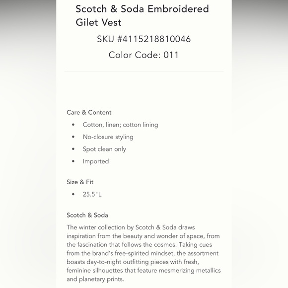 Anthropologie NWT Anthropologie NWT Scotch & Soda Embroidered Gilet Vest M - Picture 8 of 9